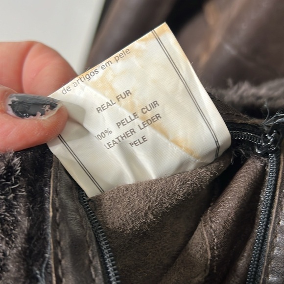 Gimo's Sz 56 Men’s Shearling Zip and Button Overcoat Jacket Made in Italy - Picture 10 of 14